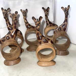 Hand Carved Wood Napkin Rings